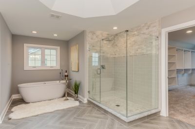 Glass Shower Enclosure with Frameless Design